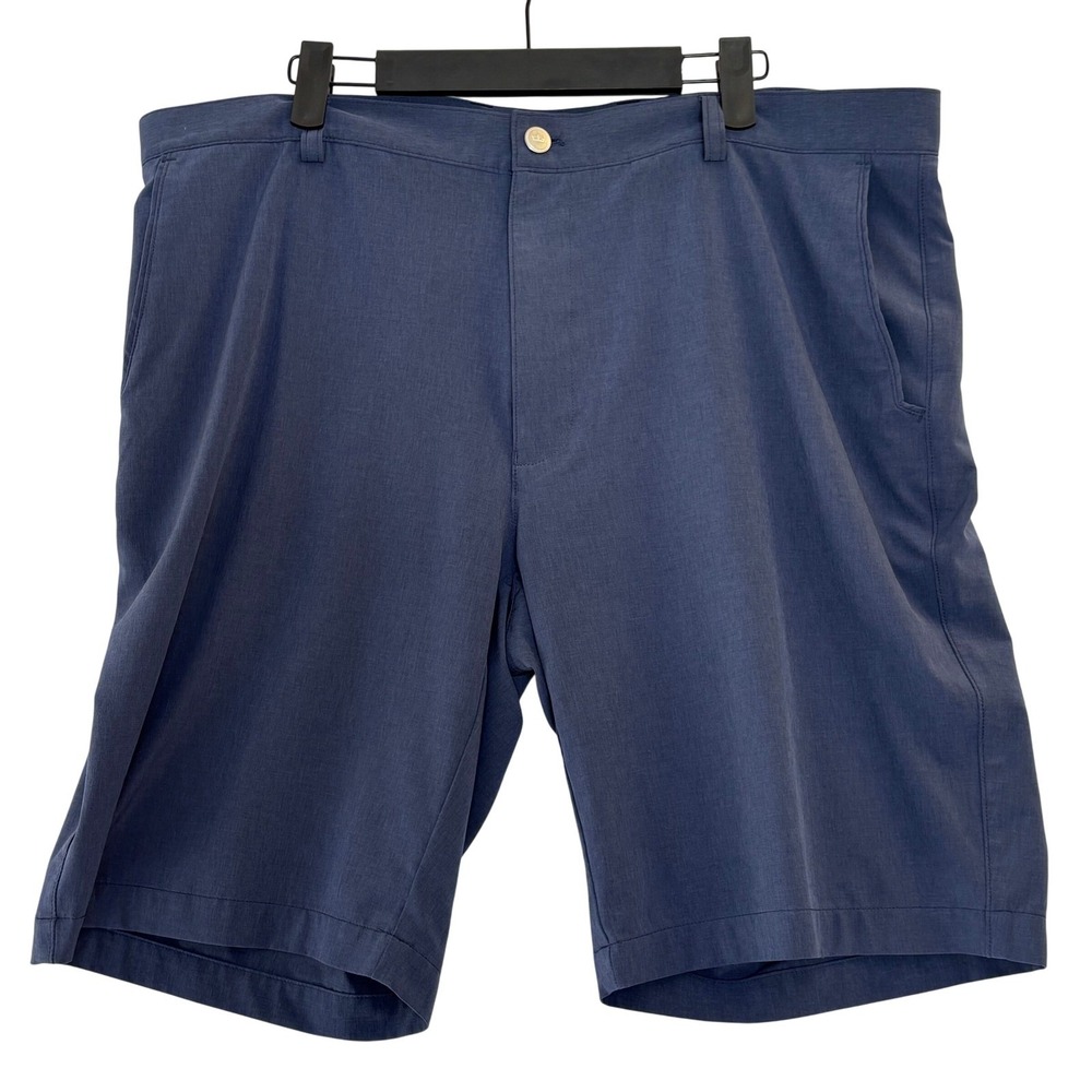 Peter Millar Mens 38 Blue Flat Front Performance Golf Shorts Athleisure Stretch